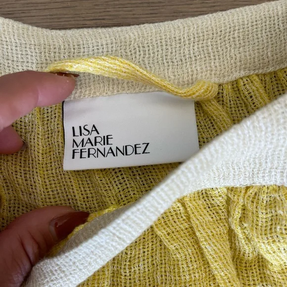 LISA MARIE FERNANDEZ LMF Laure belted linen-blend gauze midi dress - Picture 9 of 14